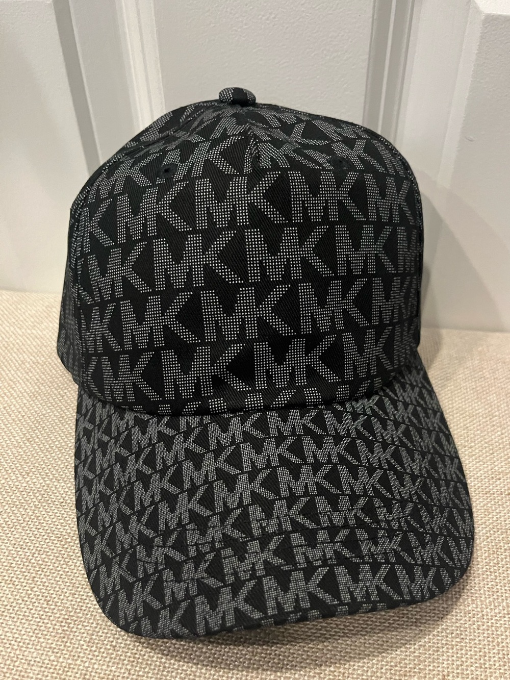 NWT Michael Kors Women's  Black MK Monogram Baseball Cap